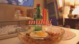 Rainy Autumn Night… Eating Spicy Seasoned Radish Bibimbap with Soju in November Sentimental Vlog