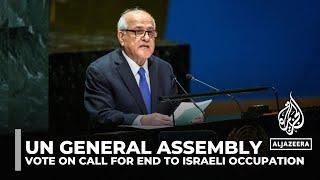 UN General Assembly reviews draft resolution by Palestine calling for end to Israeli occupation