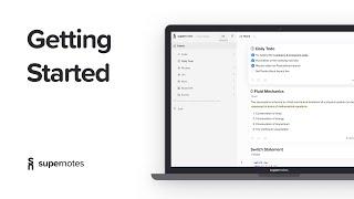 Supernotes | Getting Started