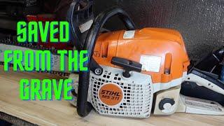 Stihl MS311 Rebuild, mild porting, muffler mod chainsaw