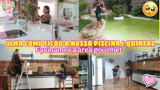 NOSSA PISCINA VIROU UM PÂNTANO||TENTAMOS  LIMPAR+FAXINAMOS A ÁREA GOURMET e ESTAVA TUDO MUITO SUJO