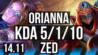 ORIANNA vs ZED (MID) | 5/1/10, 69% winrate | EUW Grandmaster | 14.11