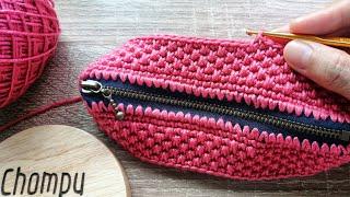 D.I.Y. Tutorial - How to Crochet Purse Bag With Zipper - Step by Step