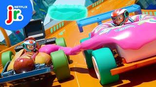 Hot Wheels Fastest Foodie Face-Off!  Hot Wheels Let's Race | Netflix Jr