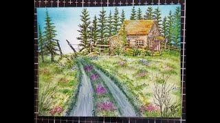Stampscapes:  House by road