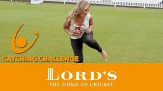 Hayley McQueen attempts the Lord's Catching Challenge