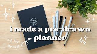 FLIP THROUGH my 2025 Pre-Drawn Planner | Bullet Journal ideas for beginners