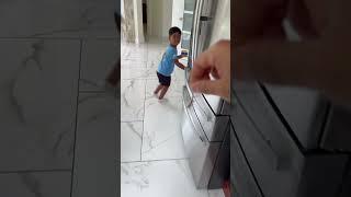 Dad and son prank mom with a baby lizard then she does this #shorts