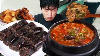 Spicy Sundae Gukbap (Korean Sausage Soup) MUKBANG REALSOUND ASMR EATINGSHOW