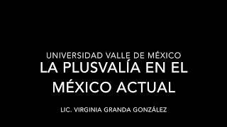 La plusvalía en el México Actuál