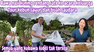 BAWA NASI KUNING RENDANG SATE KE ACARA KELUARGA || TOUR KEBUN SAYUR DAN BUAH SAUDARA