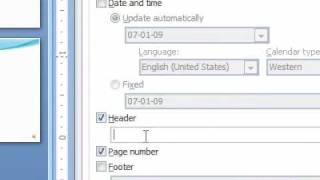 How to insert a header into a presentation in PowerPoint