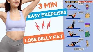 3-Minute EASY Home Workout to LOSE BELLY FAT in A WEEK