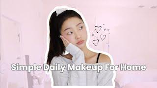 SIMPLE DAILY LOOK FOR HOME | MONOLID/HOODED EYE MAKEUP