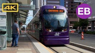 Riding Phoenix Valley Metro Rail, Dunlap to Downtown Phoenix, Kinki Sharyo, 4K Train Ride