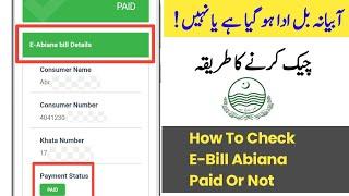 Abiana Bill Kaise Check Kare Pay Ho Gaya Hai ya Nahi | Check E-Bill Abiana Paid Or Not