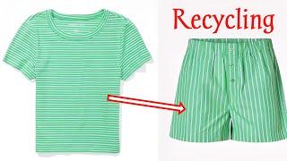 DIY Recycling a T-Shirt|Reform Old Your Clothes in 5 min|Refashion/TRANSFORM YOUR CLOTHES-DIY CLOTHE