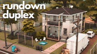 Rundown New England Duplex Apartments || Sims 4 Speed Build || CC