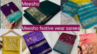 |Meesho saree haul| most trending saree in Instagram &meesho|meesho  festive wear sarees#meesho