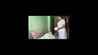 Bathing the client in bed