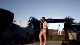 Jelena Jankovic modeling on the catwalk at Indians Wells 2