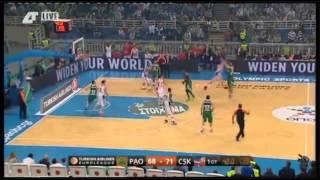 Amazing three point shot from Antonis Fotsis