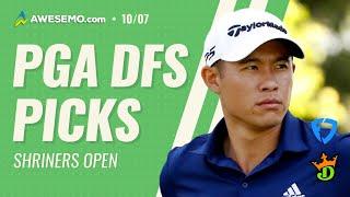 PGA DFS FANTASY GOLF SHRINERS OPEN WEDNESDAY 10/7 LIVE BEFORE LOCK