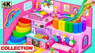 DIY Miniature Cute Unicorn House ️ Build Pink Miniature House from Cardboard Compilation