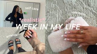 *realistic* WEEK IN MY LIFE  new nails, eyelash refill, hair cut, cleaning, cooking, self care