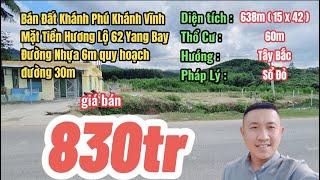 Bán Đất Khánh Phú Khánh Vĩnh-Mặt Tiền Hương Lộ 62 YangBay-Nha Trang Nhà Đất Khánh Hòa