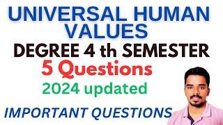 universal human values important questions sem 4