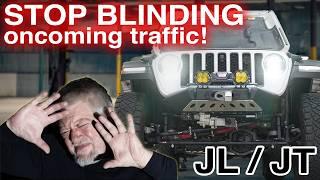 STOP BLINDING Oncoming Traffic!! (How to Aim Jeep JL/JT Headlights)