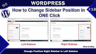 How to Change Sidebar Position in WordPress | Change Sidebar Position in ONE Click | #wp18