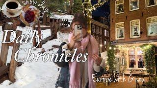 daily chronicles: europe in the winter, achieving goals, snow day, & coffee shops