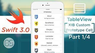 TableView - XIB Custom Cells : Swift 3 [1/4]