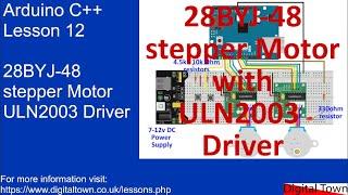 #103 Arduino C++ - Lesson 12 - 28BYJ-48 Stepper motor with ULN2003 driver. Non blocking, no library.