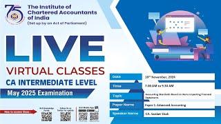 Intermediate Paper 1:AA | Topic: Accounting Standards Based on Items...| Session 1 | 18 Nov, 2024