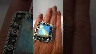 ПРОДАНО Кольцо лунный камень адуляр,кованое серебро 925 #jewellery #shorts #sunsvet #magic
