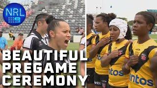 Kiwi Fern's intense Haka and beautiful National Anthem renditions: PNG v New Zealand | NRL on Nine