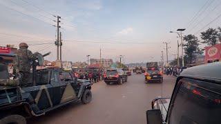 HEAVY SECURITY; President Museveni's Convoy Through Kakiri Wakiso Nansana 2 Kampala | Massive Crowds