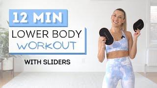 12 min SLIDER WORKOUT | Lower Body | Toned Legs & Booty