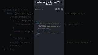 Implementing Fetch API in React #coding #programming #frontend #reactnative #react #reactfrontend