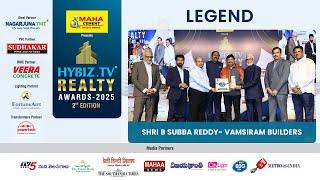 Shri B Subba Reddy - Vamsiram Builders | Hybiz Tv Realty Awards