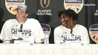 Notre Dame press conference on advancing to CFP championship after Orange Bowl win vs. Penn State