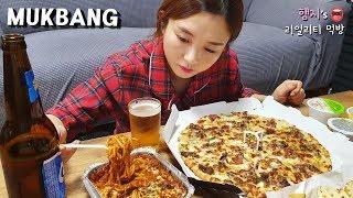 리얼먹방:) 피맥으로 혼술하기 (ft.피자헛 메가클래식,카스)ㅣCool beer & pizzaㅣREAL SOUNDㅣASMR MUKBANGㅣEATING SHOWㅣ