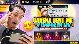 Finally Garena Sent me V Badge in my Indian Server Red Criminal ID  Tonde Gamer - Free Fire Max