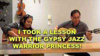 Taking A Guitar Lesson With Debi Botos - Gypsy Jazz Warrior Princess!