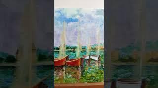Красные лодки у тихой пристани