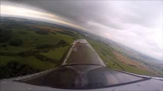 Alan Bales, Norfolks Titan T51 Mustan G-MUZY flight over  Folkeston then landing at Pent farm