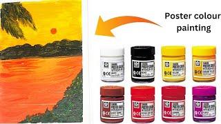 poster colour painting sunsight / poster painting/ by Kainat with arts